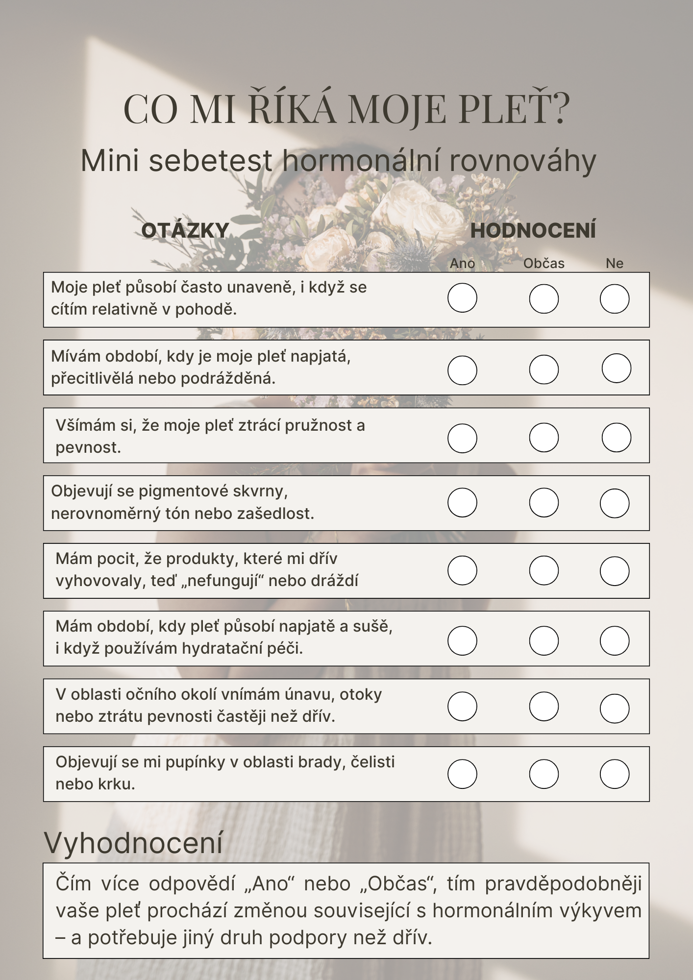 Mini sebetest hormonální rovnováhy